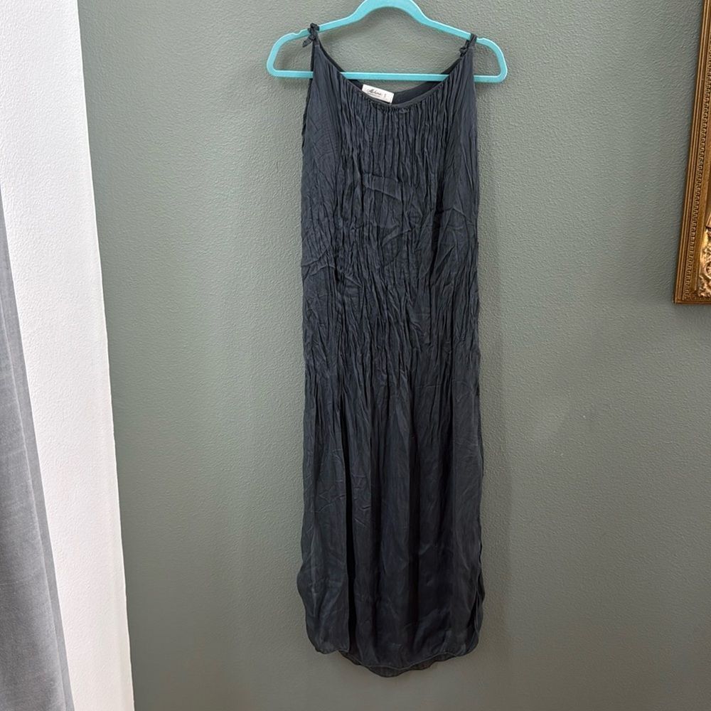 Mahina BeautifulβDark Gray Silk Maxi Dress Cover Up O/S